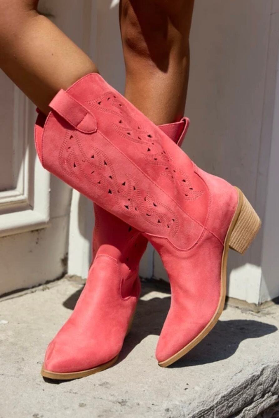 Mi.iM-Olivia Cutout Boots in Coral Size 9